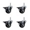 Service Caster 3 Inch Black Polyurethane Wheel Swivel 34 Inch Threaded Stem Caster Set with Brake SCC SCC-TS20S314-PPUB-BLK-PLB-34212-4 - alternate 1